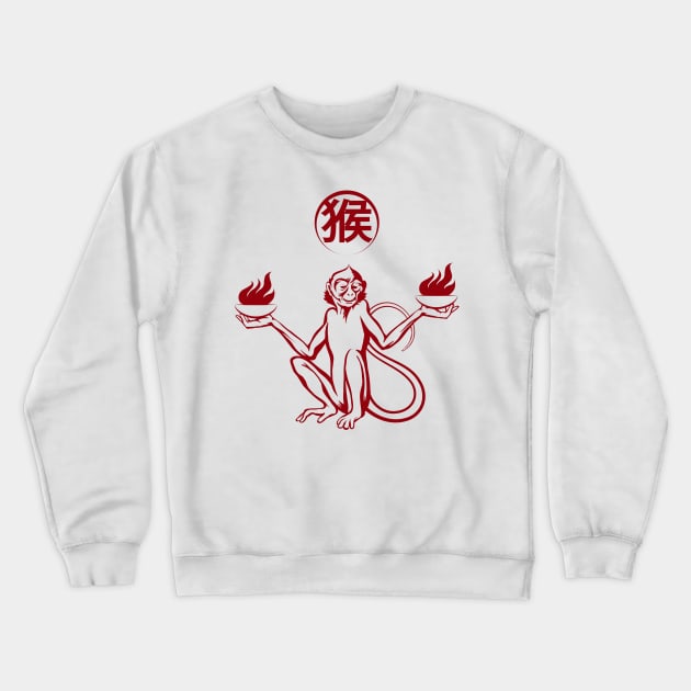 Fire monkey with Chinese wording. Crewneck Sweatshirt by devaleta